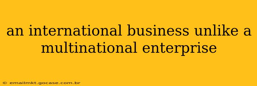 an international business unlike a multinational enterprise