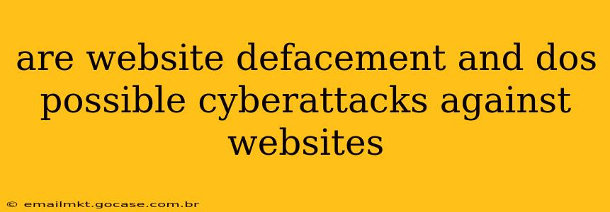 are website defacement and dos possible cyberattacks against websites