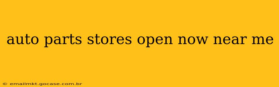 auto parts stores open now near me