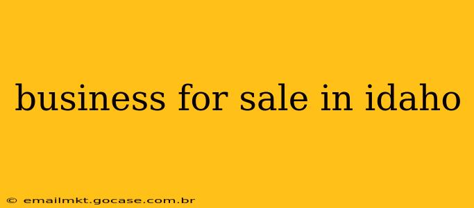 business for sale in idaho