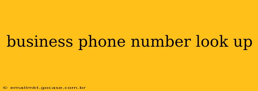 business phone number look up