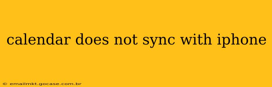 calendar does not sync with iphone