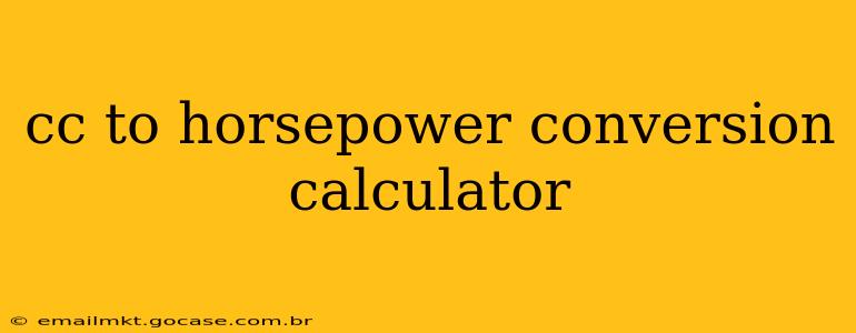 cc to horsepower conversion calculator