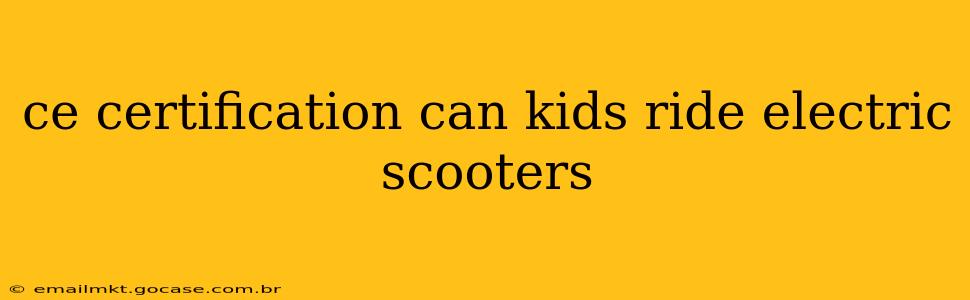ce certification can kids ride electric scooters