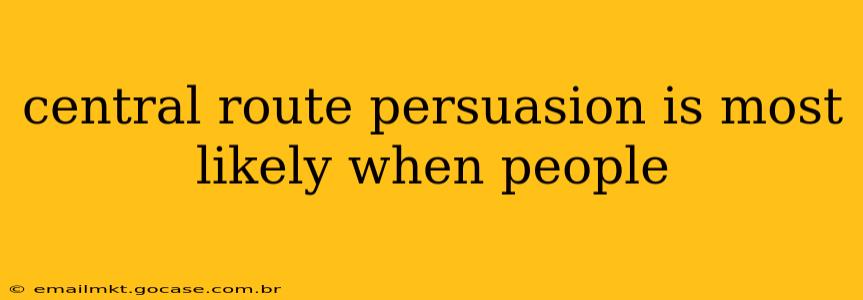 central route persuasion is most likely when people