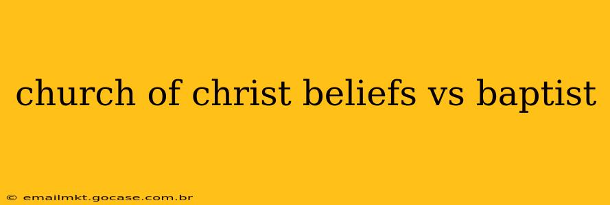church of christ beliefs vs baptist