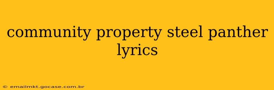 community property steel panther lyrics