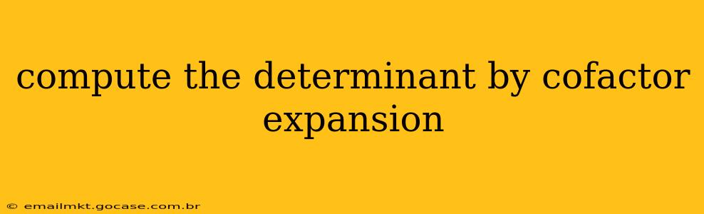 compute the determinant by cofactor expansion