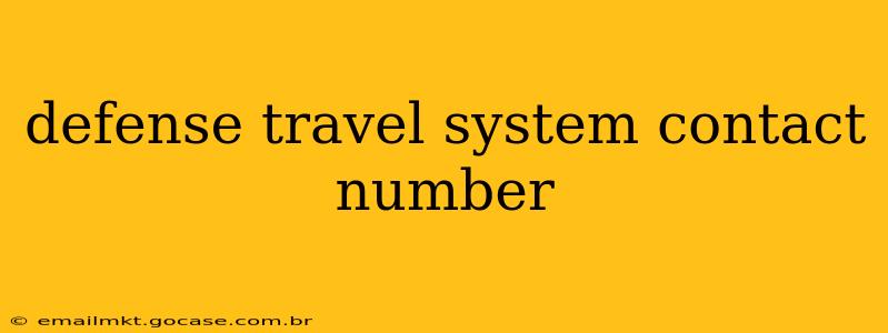 defense travel system contact number