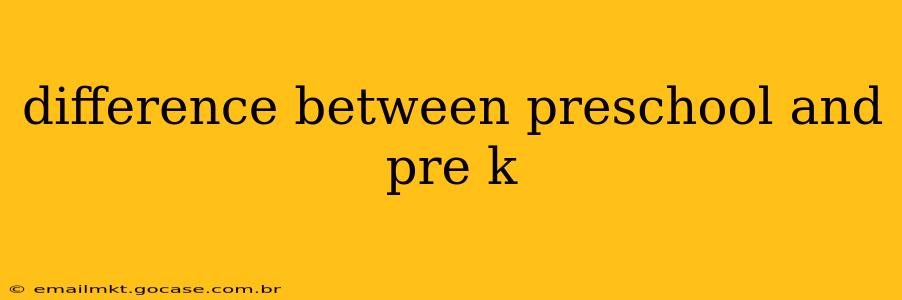 difference between preschool and pre k