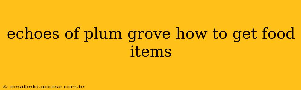 echoes of plum grove how to get food items