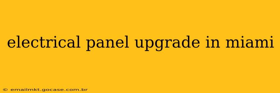 electrical panel upgrade in miami