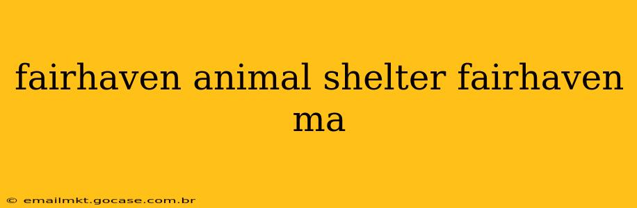 fairhaven animal shelter fairhaven ma