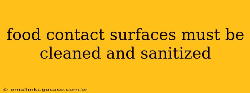 food contact surfaces must be cleaned and sanitized