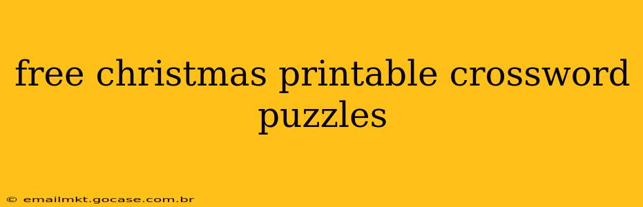 free christmas printable crossword puzzles