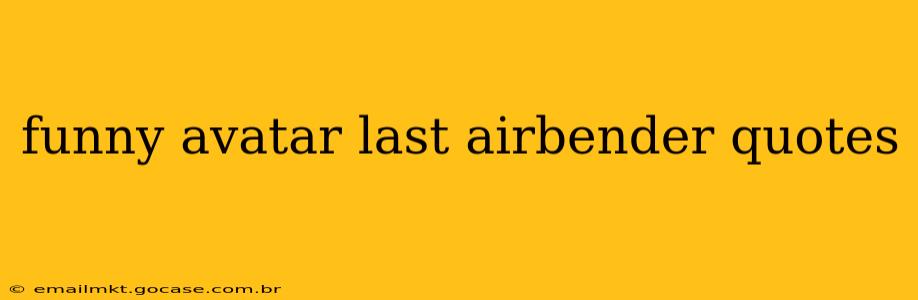 funny avatar last airbender quotes
