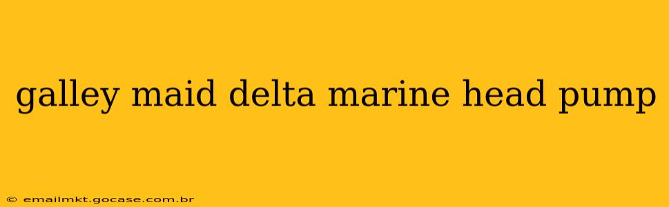 galley maid delta marine head pump