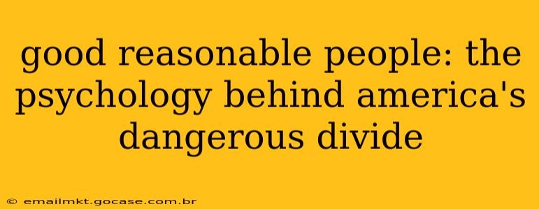 good reasonable people: the psychology behind america's dangerous divide