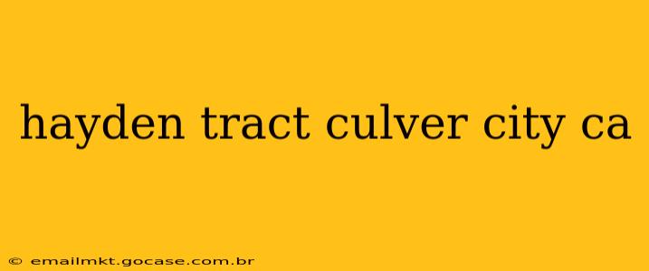 hayden tract culver city ca