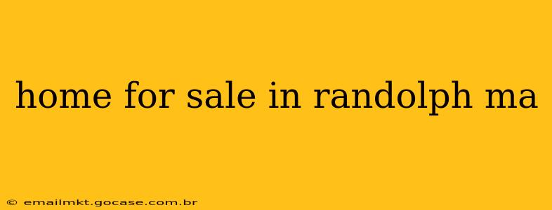 home for sale in randolph ma