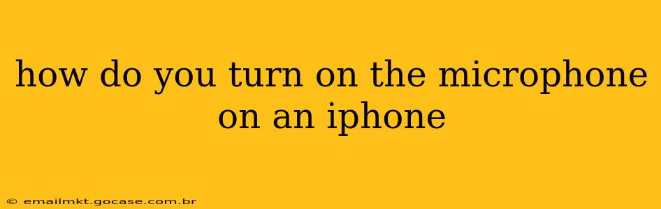 how do you turn on the microphone on an iphone