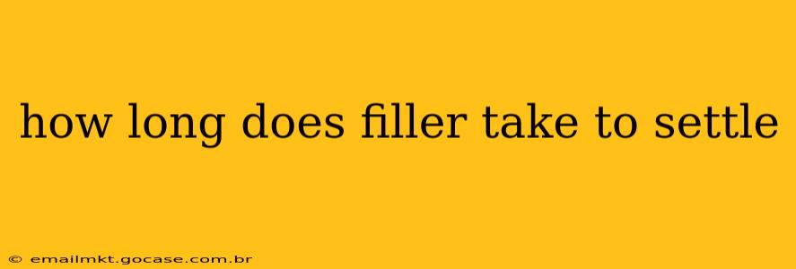 how long does filler take to settle