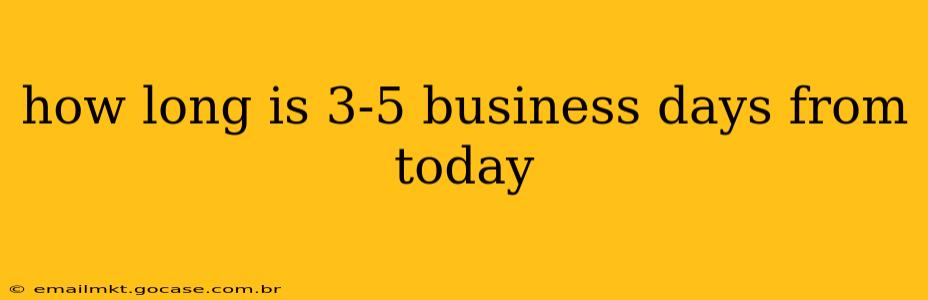 how long is 3-5 business days from today