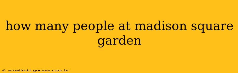 how many people at madison square garden