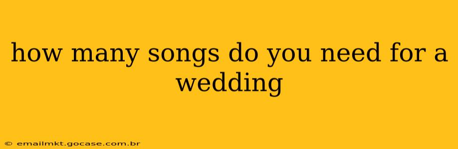 how many songs do you need for a wedding