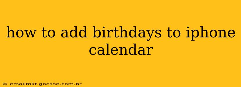 how to add birthdays to iphone calendar