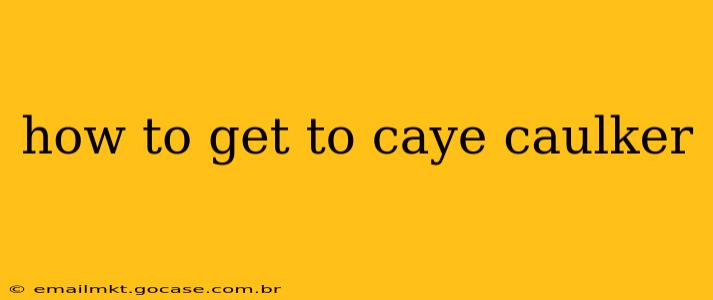 how to get to caye caulker