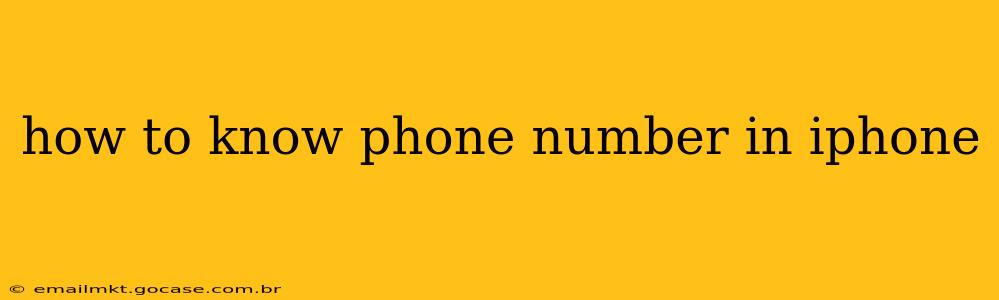 how to know phone number in iphone