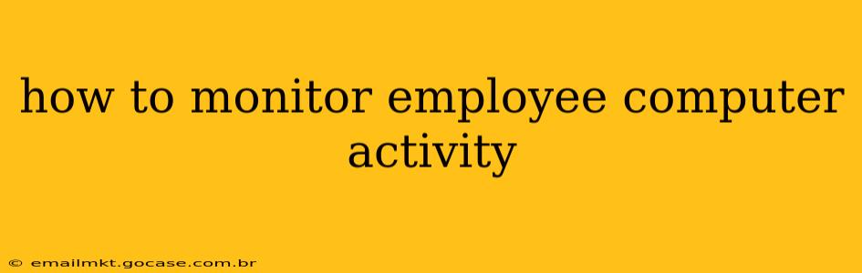 how to monitor employee computer activity