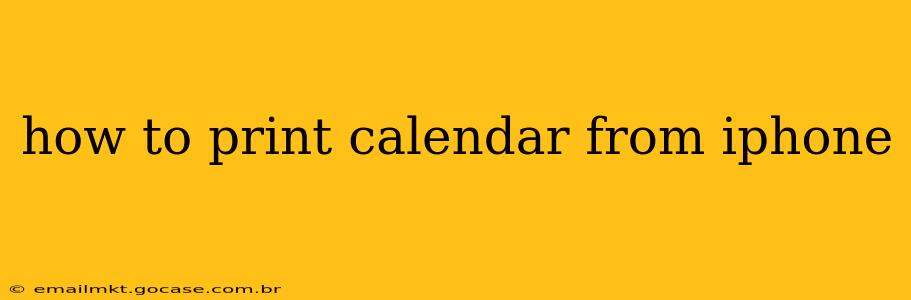 how to print calendar from iphone