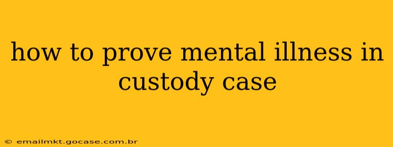 how to prove mental illness in custody case