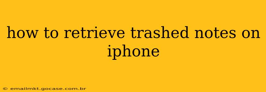 how to retrieve trashed notes on iphone