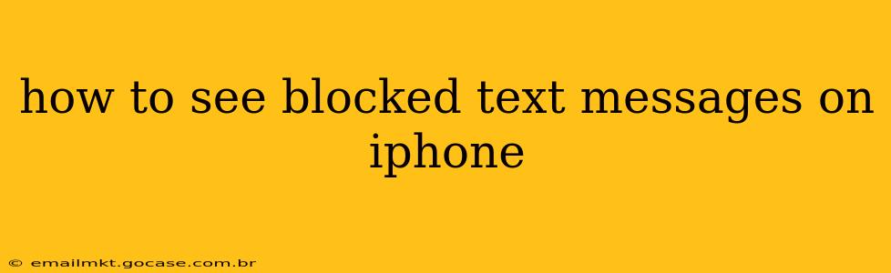 how to see blocked text messages on iphone