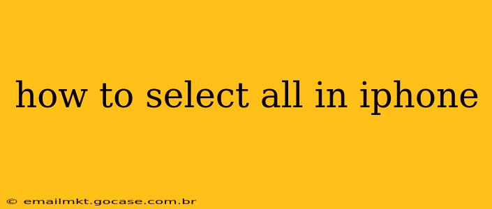 how to select all in iphone