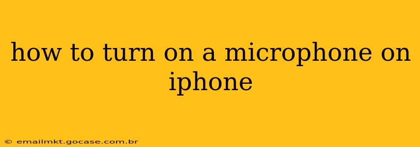how to turn on a microphone on iphone