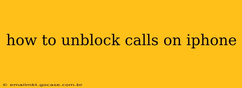how to unblock calls on iphone