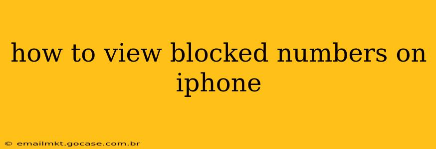how to view blocked numbers on iphone