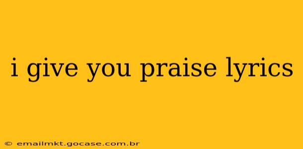 i give you praise lyrics