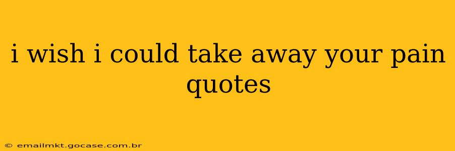 i wish i could take away your pain quotes