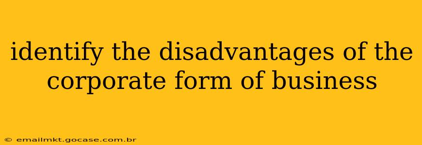 identify the disadvantages of the corporate form of business