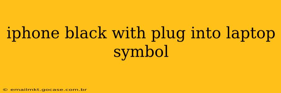 iphone black with plug into laptop symbol
