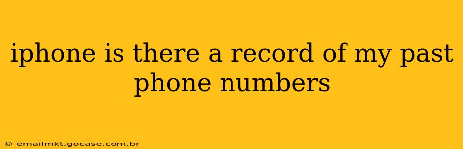 iphone is there a record of my past phone numbers
