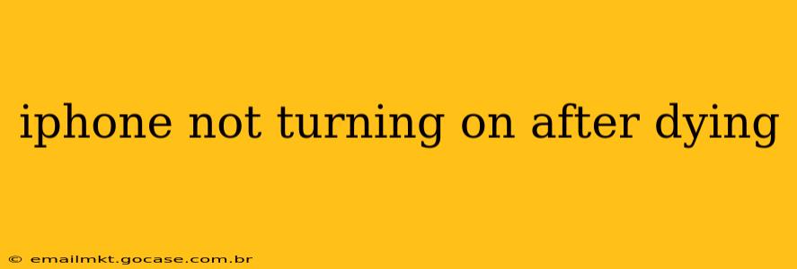 iphone not turning on after dying