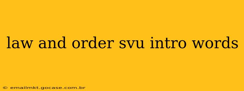 law and order svu intro words