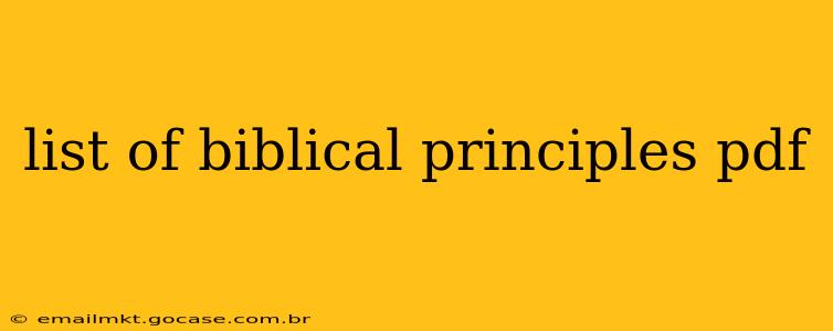 list of biblical principles pdf
