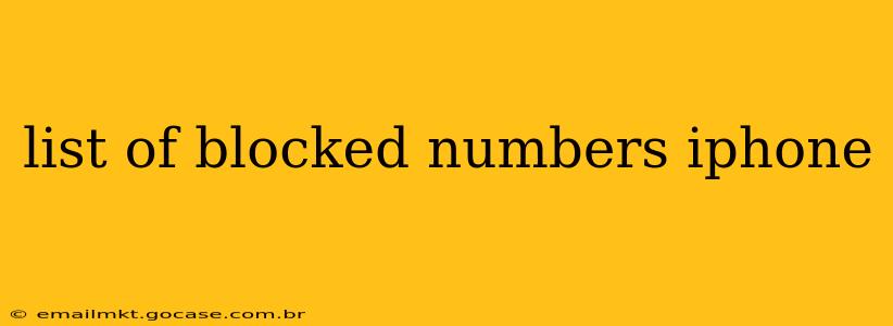 list of blocked numbers iphone